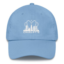 Load image into Gallery viewer, Charlotte Skyline with Crown Sunrise Fade with text - Hat