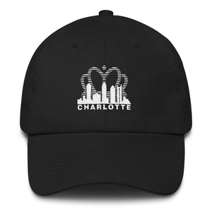 Charlotte Skyline with Crown Sunrise Fade with text - Hat