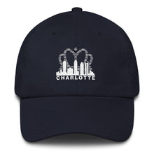 Load image into Gallery viewer, Charlotte Skyline with Crown Sunrise Fade with text - Hat