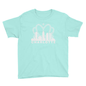 Charlotte Skyline with Crown Sunrise Fade with text - Children