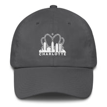 Load image into Gallery viewer, Charlotte Skyline with Crown Sunrise Fade with text - Hat