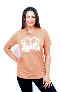 Charlotte Skyline with Crown Sunrise Fade with text - Women